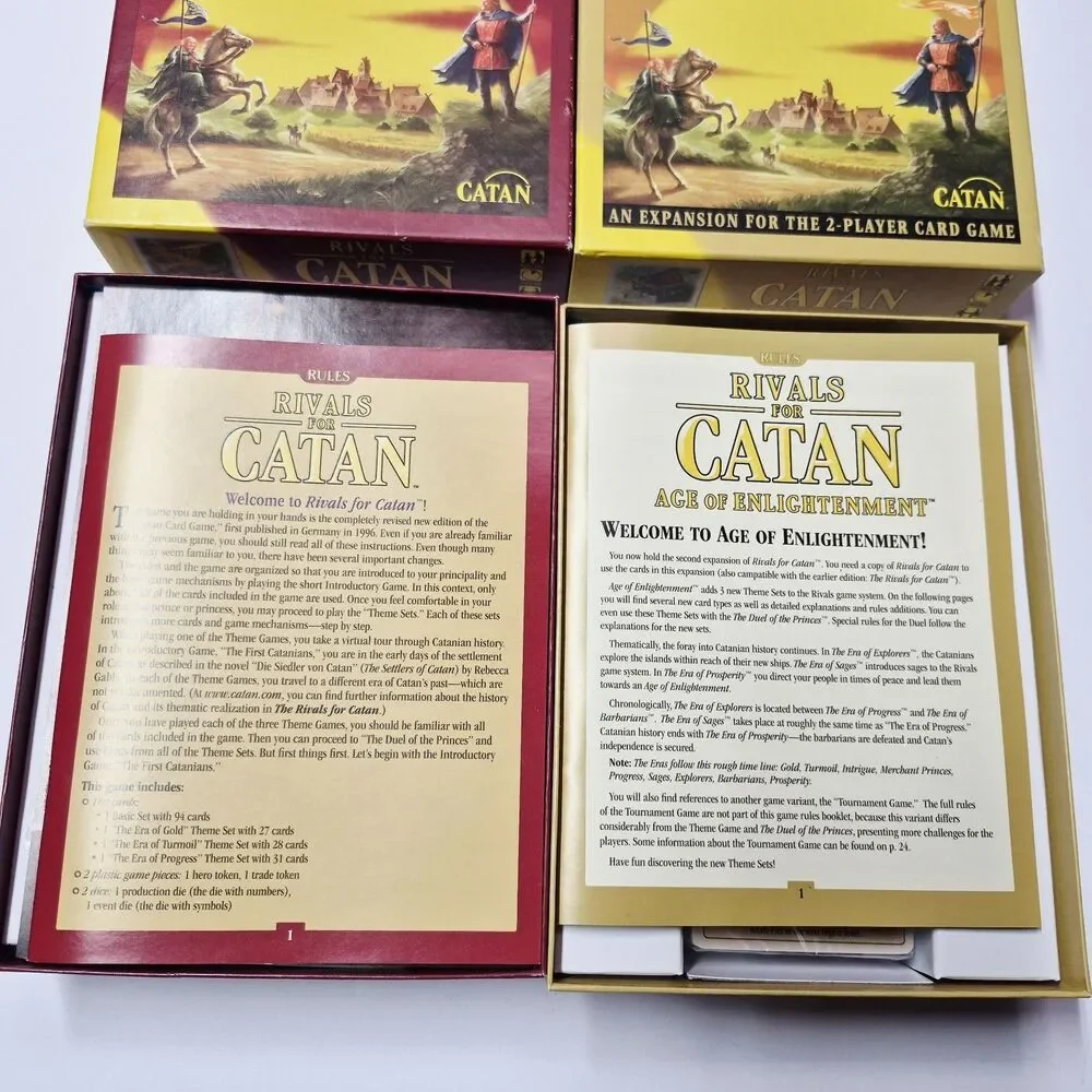 Rivals for Catan Card Game + Age of Enlightenment Expansion Open Box Sealed Card